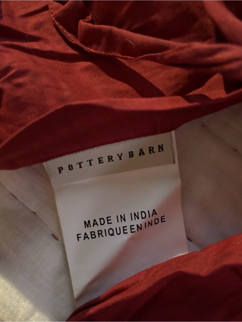 Pottery Barn Georgia Patchwork Rust Red Euro Sham Pillow Cover Set of Two 26”x26 - Picture 6 of 7